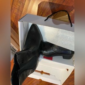 Never worn croc print patent bootie